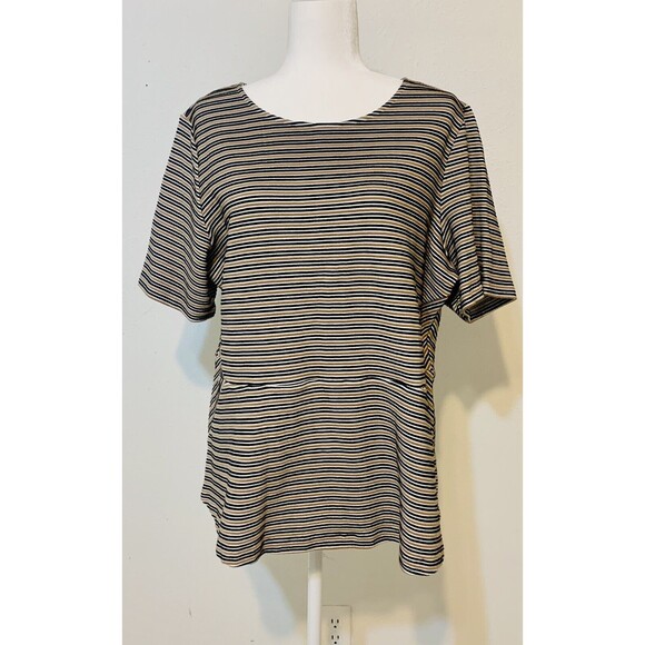 NWT Talbots Size 1X Stripped Peplum Short Sleeve Top Closet Staple Business - Picture 1 of 6